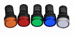 Лампа AD22DS(LED) матрица D22мм красный 230В-