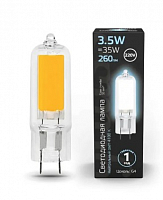 Лампа светодиодная Gauss G4 3.5W 4100К прозрачная 107807203