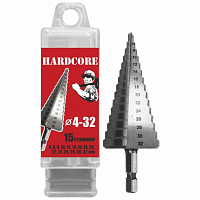 Сверло по металлу шаговое 4-32 мм 15ст. Hardcore