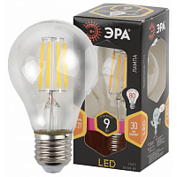 Лампа светод. F-LED A60-9W-827-E27 ЭРА (филамент, груша, 9Вт, тепл., Е27)
