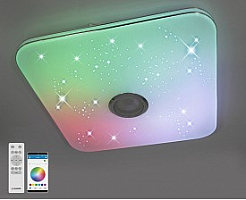 Управляемая светодиодная музыкальная люстра MUSIC RGB 80W S-APP-430-WHITE/CHROME-220-IP20