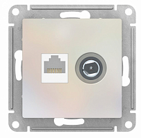 Механизм розетки 2-м ATLAS DESIGN комп. RJ45 кат.5E+TV жемчуж. SE