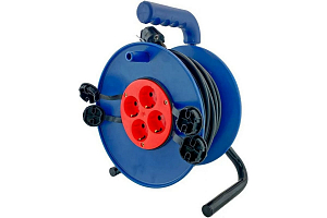 Удлинитель силовой на катушке GLANZEN 4 гн. ПВС 3х1,5 IP44 арт. EB-50-020