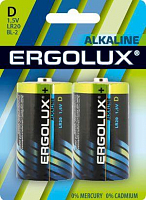 Батарейка Ergolux LR20 Alkaline BL-2 (LR20 BL-2, 1,5В)
