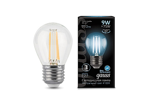 *Лампа Gauss LED Filament Шар E27 9W 710lm 4100K