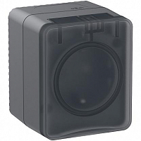 Розетка 1-м ATLAS DESIGN IP54 16A 250B со шторками антрацит SE