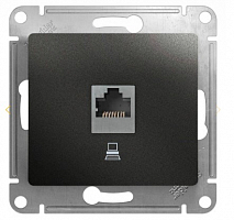 Розетка компьютерная RJ45 категория 5E антрацит в рамку GLOSSA SE