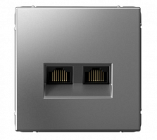 Розетка двойная компьютерная ArtGallery RJ45+RJ45 кат. 6A механизм сталь SE