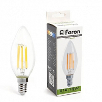 Лампа светодиодная, (15W) 230V E14 4000K прозрачная, LB-717