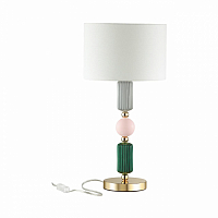 Настольная лампа Odeon Light Classic Candy 4861/1T E27 золото,разноцветн,керамика, абажур 
