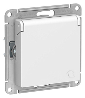 Механизм розетки 1-м ATLAS DESIGN 16А IP20 с заземл. защ.шторки/крышкой лотос SE