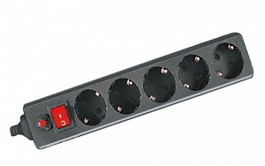 Фильтр сетевой General GPS-5-16-3x1-500-B, 5 мест, 16А, 3x1 мм2, 5 м, черный