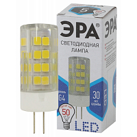 Лампочка светодиодная ЭРА STD LED JC-5W-220V-CER-840-G4 G4 5Вт керамика капсула
