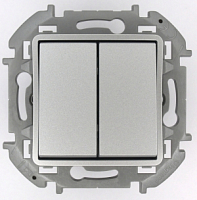Механизм переключателя модульный 2-кл Inspiria 10AX 250В алюм. Legrand