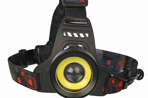 Ultraflash E1335 (фонарь налоб акк 3,7В, черный, 2LED, 4 Ватт, фокус, 2 ак 4 реж, метал, бокс)