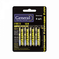 Батарейка GBAT-LR6 АА щелочная (блистер 4шт/уп 48шт) General