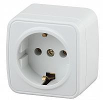 Розетка 2P+E Schuko, 16А-250В, IP20, ОУ, Polo, белый 3-202-01 Intro