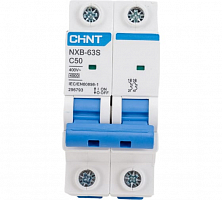 Выключатель автоматический модульный 2п C 50А 4.5кА NXB-63S (R) CHINT
