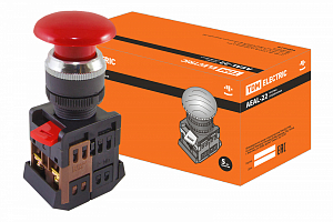 Кнопка AEAL-22 Грибок с фиксацией красный d22м 230В 1з+1р TDM