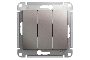 Механизм выключателя 3-кл. СП Glossa 10А IP20 10AX платина SE