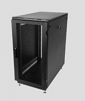 Шкаф телекоммуникационный напольный 27U (600x1000) дверь перфорированная 2 шт., цвет чёрный (ШТК