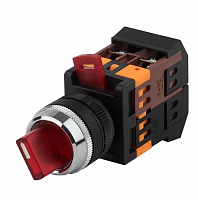 Переключатель ЭРА BSW10-ANCLR-3-K04E АNСLR-22-3 на 3 фиксированных положения красный неон 240В I-0 1