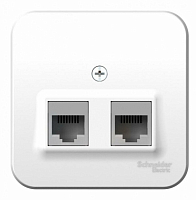 Розетка компьютерная 2-м ОП Blanca RJ45 кат.5E с изолир. пластиной бел. SE