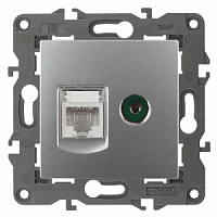 Механизм розетки компьютерной + телевизионной 2-м Elegance RJ45 + TV IP20 14-3110-03 алюм. ЭРА