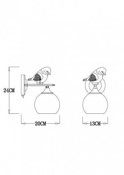 Бра Arte Lamp A2150AP-1WG E27