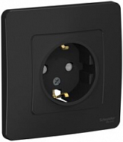 Розетка 1-м СП Glossa 16А IP20 с заземл. в сборе антрацит SE
