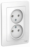 Розетка 2-м СП Blanca 16А IP20 250В без заземл. без защ. шторок бел. SE