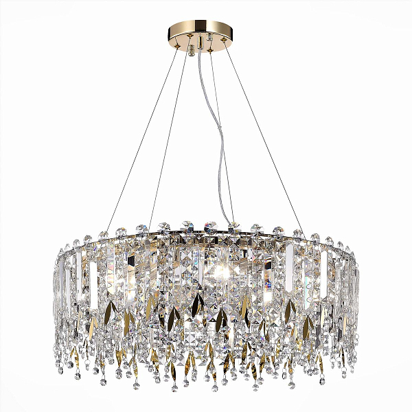 Люстра подвесная ST-Luce золотистый/прозрачный Е14 8х40W
