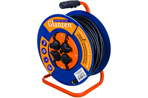 Удлинитель силовой на катушке GLANZEN 4 гн. КГ 3х2,5