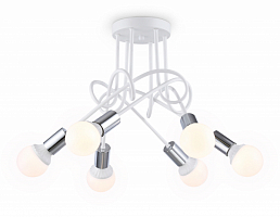 Потолочная люстра Ambrella light Traditional Loft TR80417 5*E27 60W WH/CH белый/хром