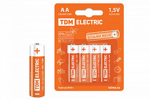 Батарейка (элемент питания) LR6 AA Alkaline 1.5V BP-4 TDM