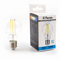 Лампа филаментная светодиодная Feron LB-615 Шар A60 E27 15W 6400K