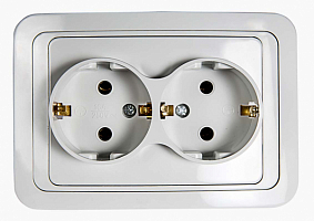 Розетка 2-м Classico с заземл. 2128 бел. ASD / IN HOME
