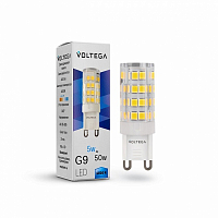 Лампа светодиодная Voltega G9 5W 4000К прозрачная 7186