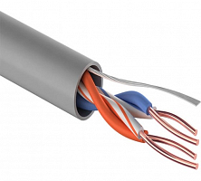Кабель витая пара U/UTP кат.5E 2х2х24AWG solid CCA PVC сер. (м) PROCONNECT 01-0022-3