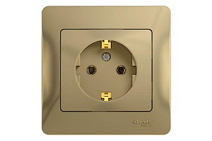 Механизм розетки 1-м СП Glossa 16А IP20 250В с заземл. титан SE