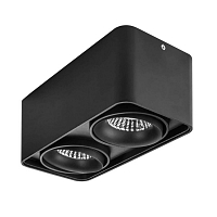 Потолочный светодиодный светильник Lightstar Monocco LED 2х10W 1200LM 30G 4000K черный (в комплекте)