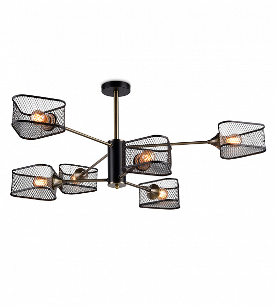 *Подвесная люстра Ambrella light Traditional Loft TR80172 бронза/черный 6*E27 40W 