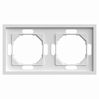 Рамка 2-местная, серия Эмили, PFR00-5002-01, белый фарфор, soft touch