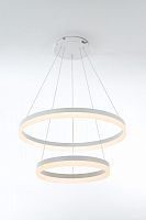 *Подвесной светильник LED4U L10823-60-40 WT белый 2 кольца 80Вт пульт 600*900мм