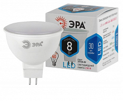 Лампочка светодиодная ЭРА STD LED MR16-8W-840-GU5.3 GU5.3 8Вт софит нейтральный белый свет