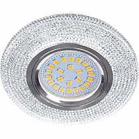 **Светильник встраиваемый Ecola FT16CMEFB LD7069 MR16 GU5.3 4К МОДЕРН, круг, подсветка прозрачный/хр