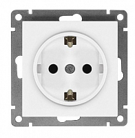 Розетка 1-м СП Афина 16А IP20 с заземл. механизм бел. Universal A0028